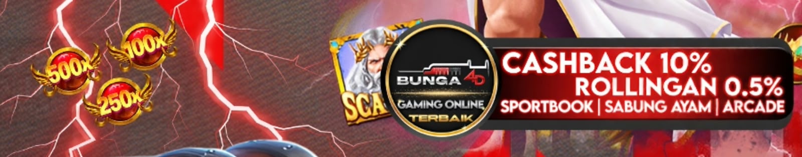 CASHBACK 10% &amp; ROLLINGAN 0,5% SPORTBOOKS &amp; SABUNG AYAM &amp; ARCADE SETIAP MINGGUNYA